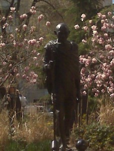 Statue of Mahatma Gandhi in Union Square, NYC. Hope could have used some of the Indian nationalist leader's renowned peace last week!