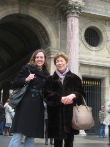 With French friend and impromptu guide, Bernadette, near the Louvre.
