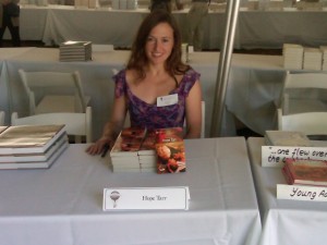 Hope signs THE TUTOR at the East Hampton Library Authors Night, August 14, 2010